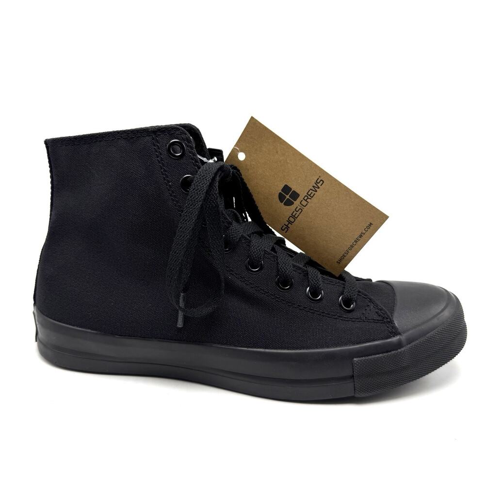 Shoes for Crews Pembroke Canvas Sneaker M 7.5 W 9 High Top Black Slip Resistant